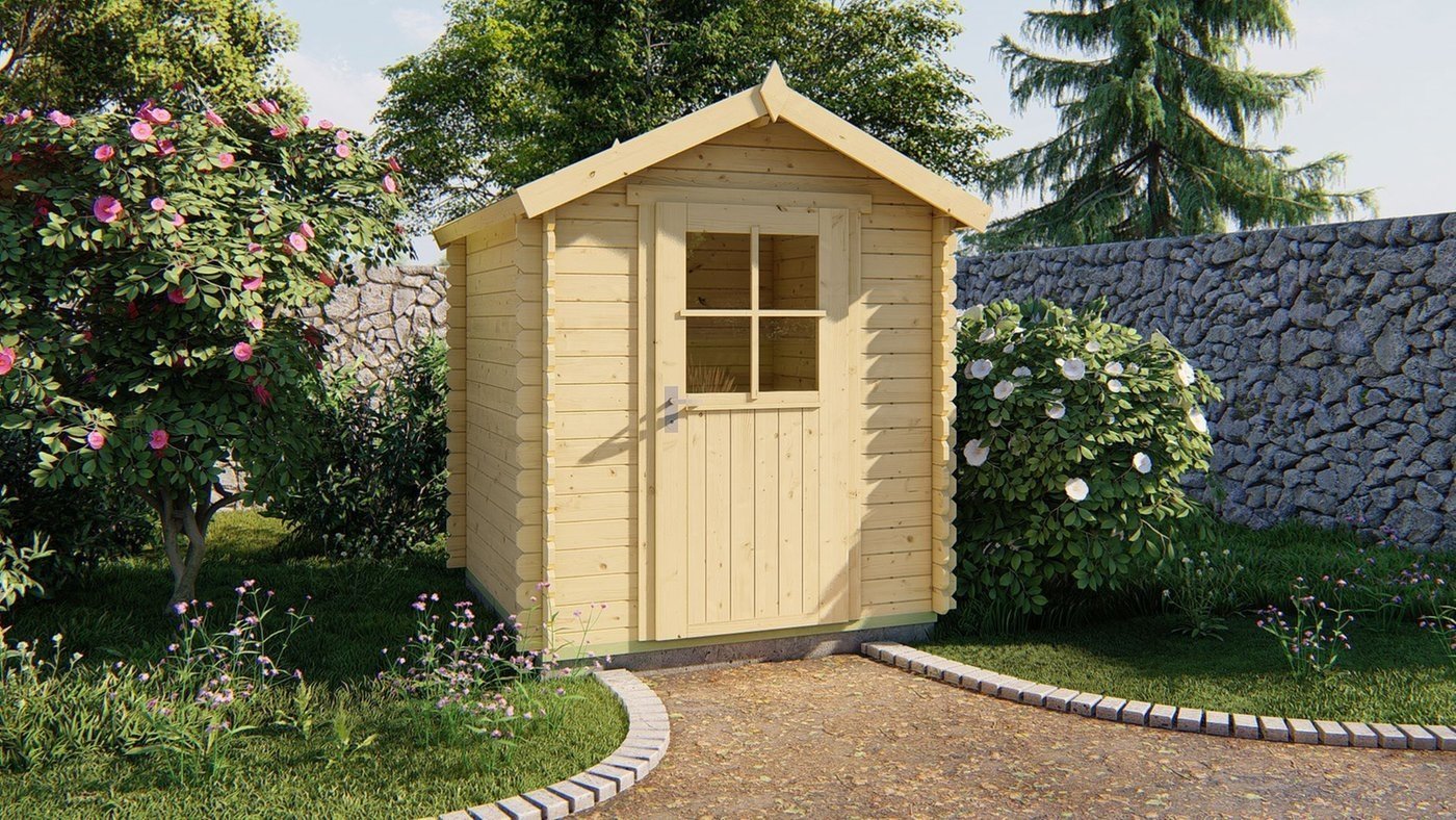 389 Blokhut - Tuinhuis Richard | 28mm | vuren bruin geïmpregneerd - Afbeelding 1