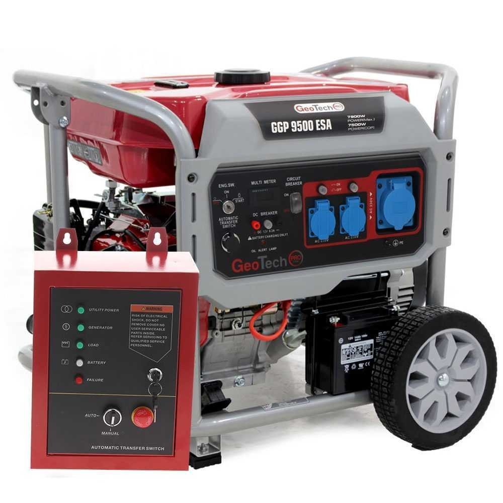 475 GeoTech PRO GGP 9500 ESA Stroomgenerator op wielen met AVR en elektrische start 7,9 kW - Afbeelding 1