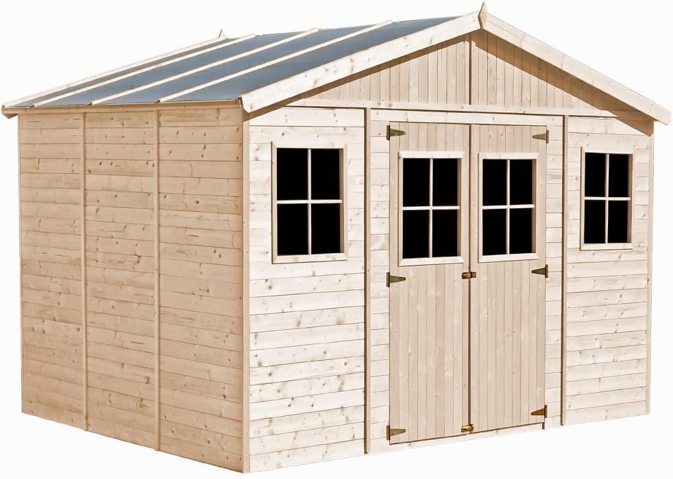61blHHyD9WL._AC_SL1000_ Timbela M331 Houten Tuinschuur 12 m2 418 x 320 x H246 cm - Afbeelding 1