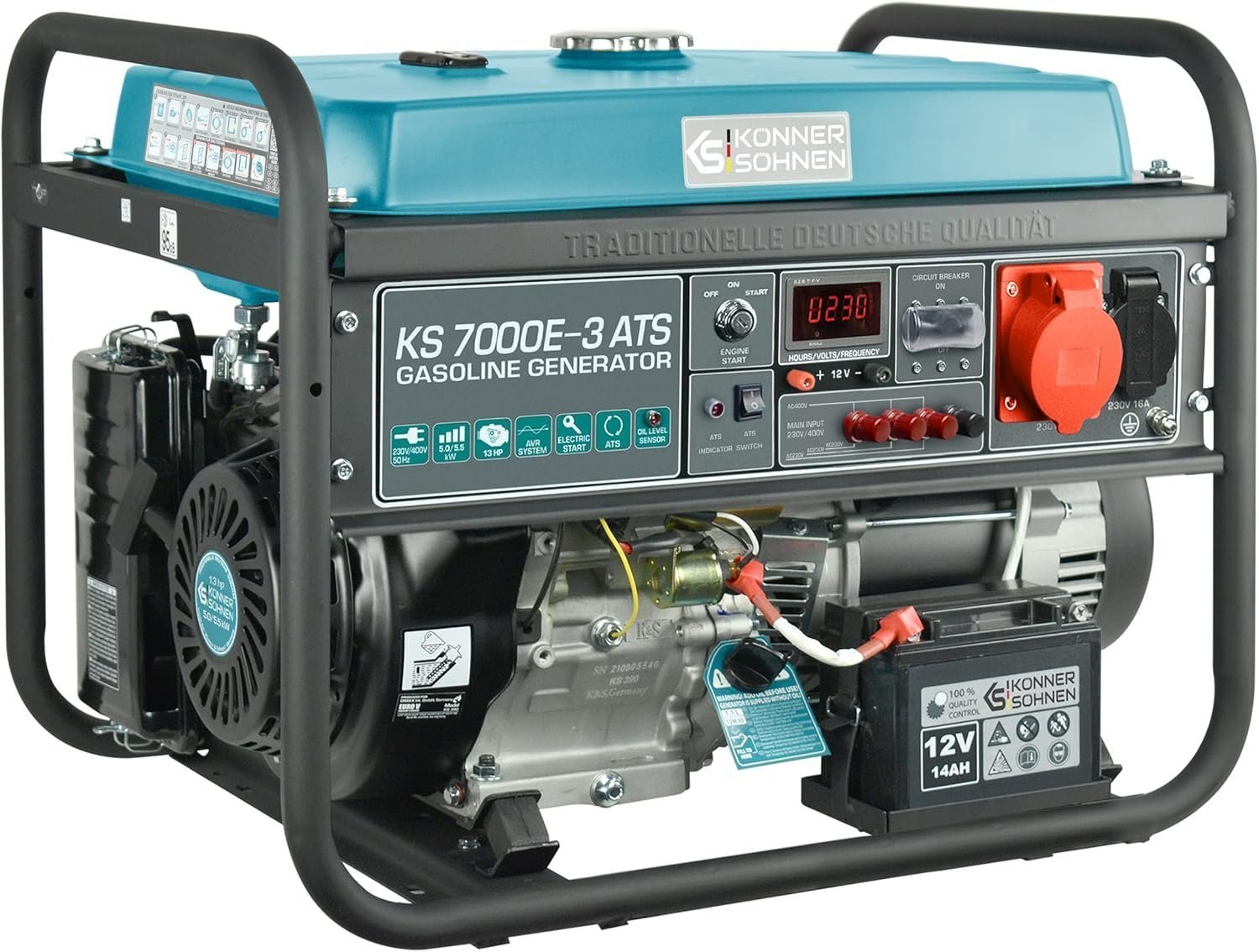 81iy-WBt6-L._AC_SL1500_ Generador Könner & Söhnen 5500W benzine 230V KS7000E-ATS - Afbeelding 1