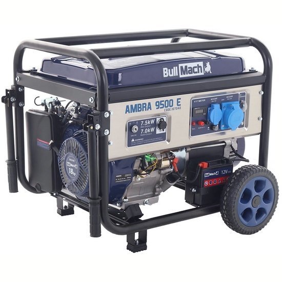b2f67e2b-1047-4f60-95f3-3807cbf7882c BullMach AMBRA 9500 E Benzine-stroomgenerator op wielen met AVR 7,5 kW - Afbeelding 1