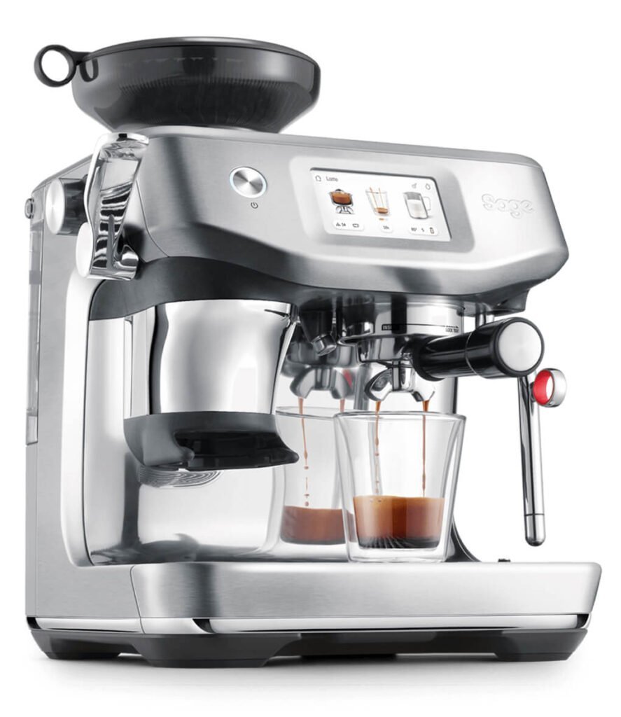 e030b49c-sage-barista-touch-impress-vista-perspectiva-887x1024 Cafeteras Sin cápsulas Sage SES990BSS 2500,0000L - Plata fantasma - Afbeelding 1