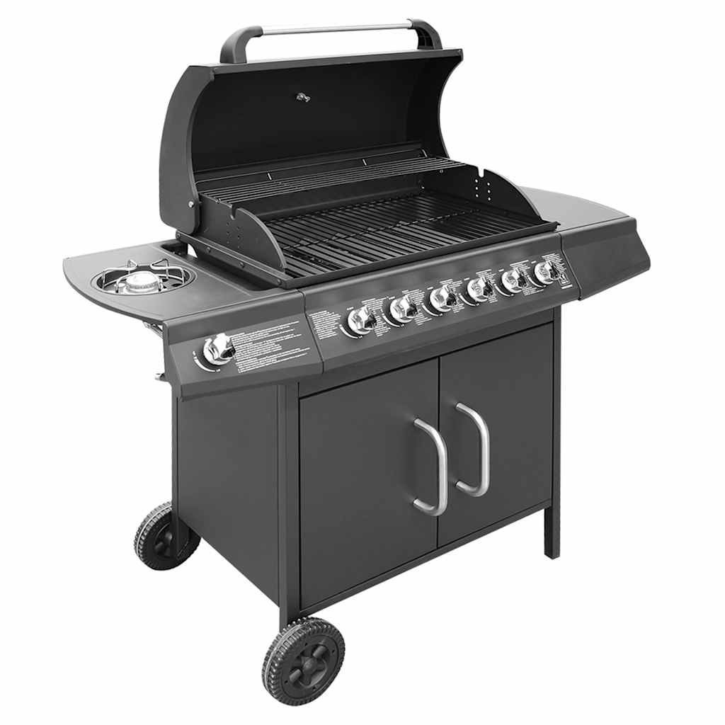 image_2_41905 Gasbarbecue Grill 6+1 Kookzone Zwart - Afbeelding 1
